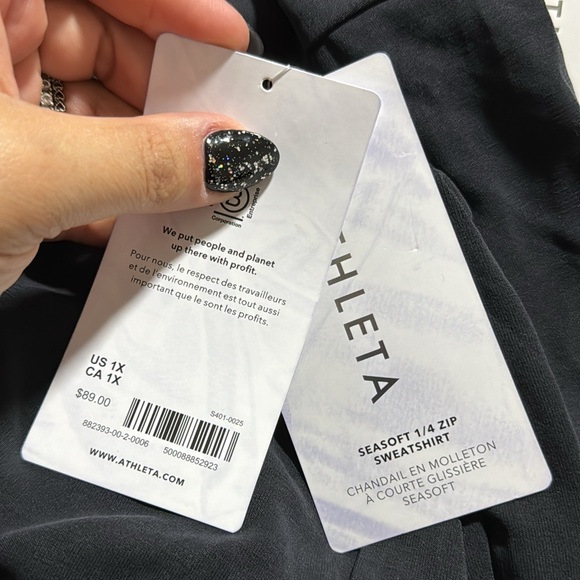 Athleta Seasoft Quarter Zip Sweatshirt // Black - Picture 9 of 11